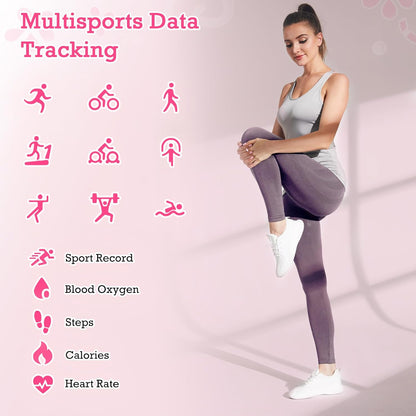 Smart Ring Health Tracker, Sleep Tracker Ring with Heart Rate, Waterproof Fitness Ring for Activity Monitoring/Steps/Distance/Calories,Air Gestures,Up to 7-Day Battery,For Ios Android (Light Pink,#10)